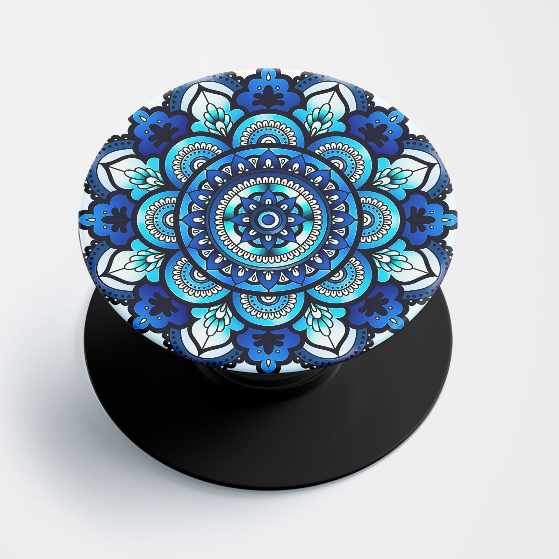 Blue Harmony Mandala Flat Pop Holder