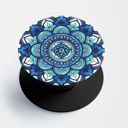 Blue Harmony Mandala Flat Pop Holder