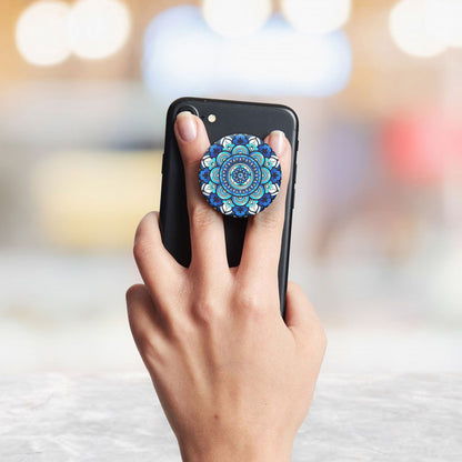 Blue Harmony Mandala Flat Pop Holder