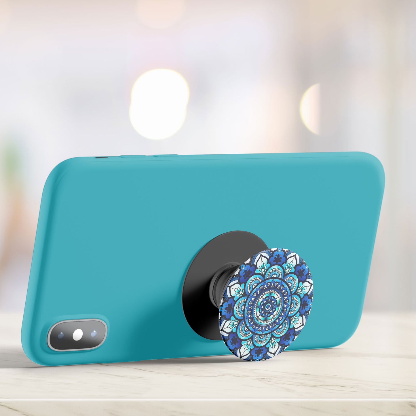 Blue Harmony Mandala Flat Pop Holder