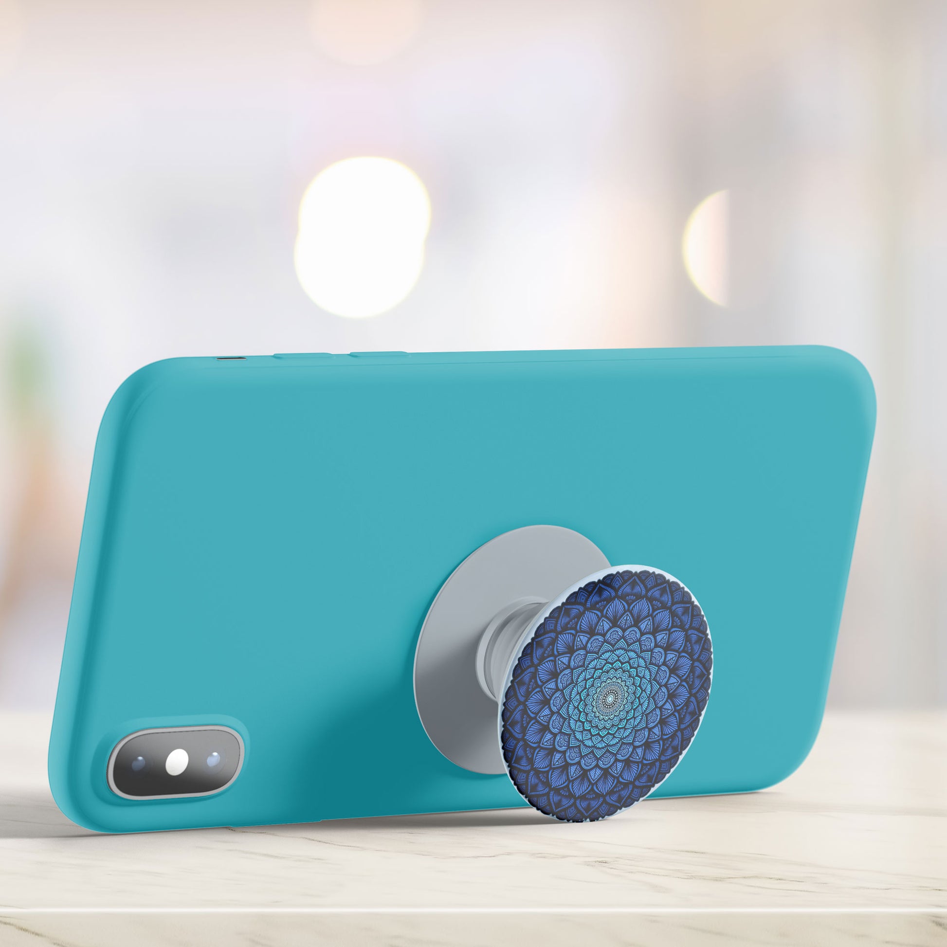 Blue Mandala Flat Pop Holder