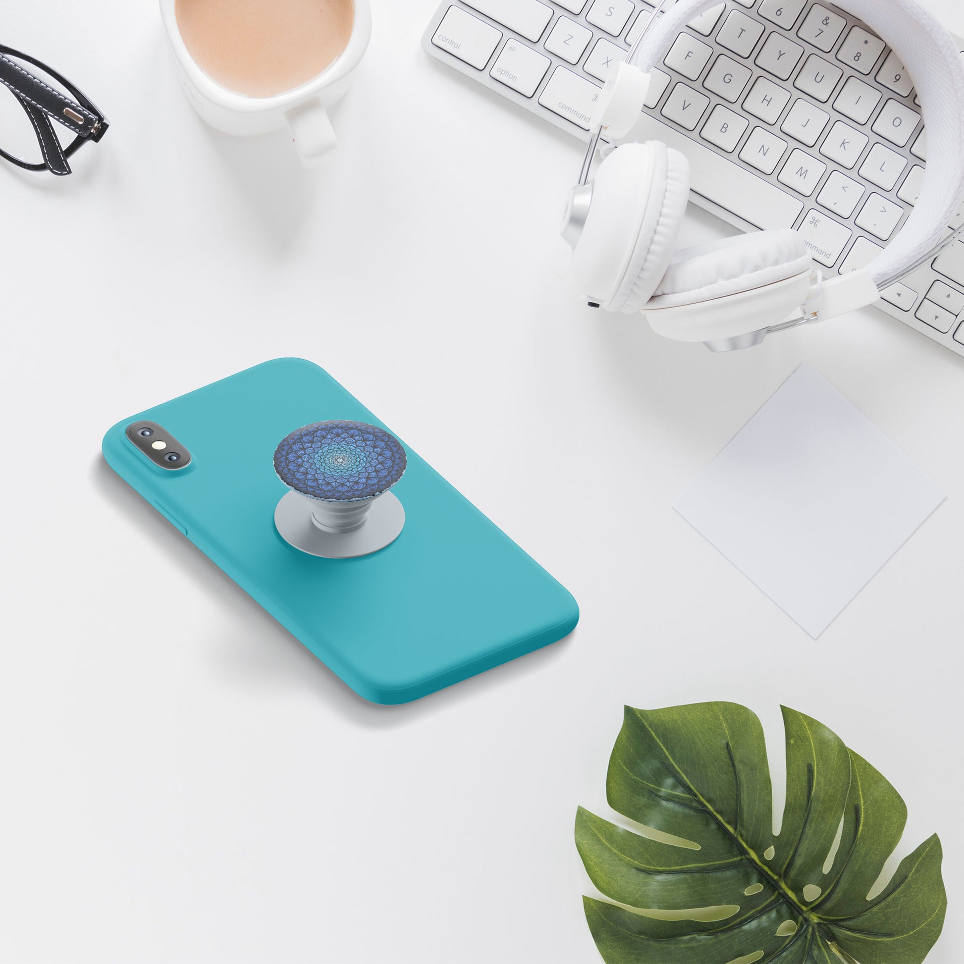 Blue Mandala Flat Pop Holder