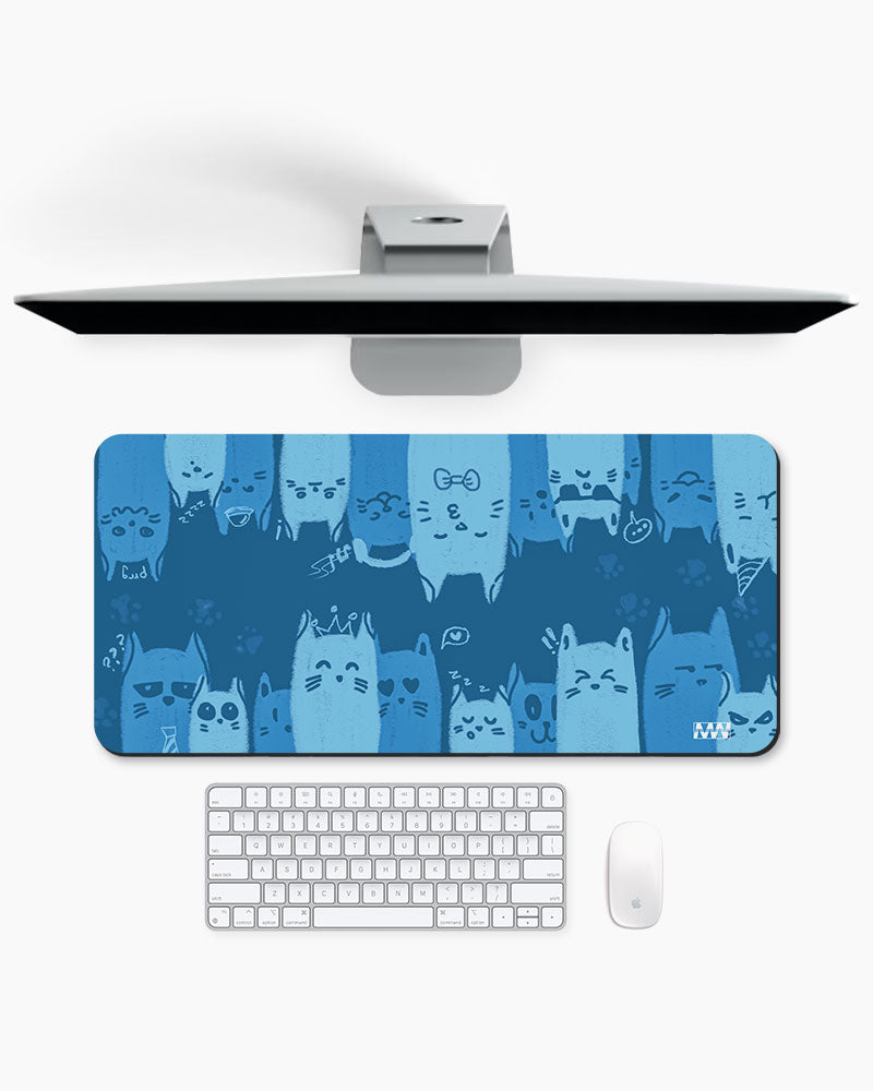 Blue Whisker Wonderland Deskmat