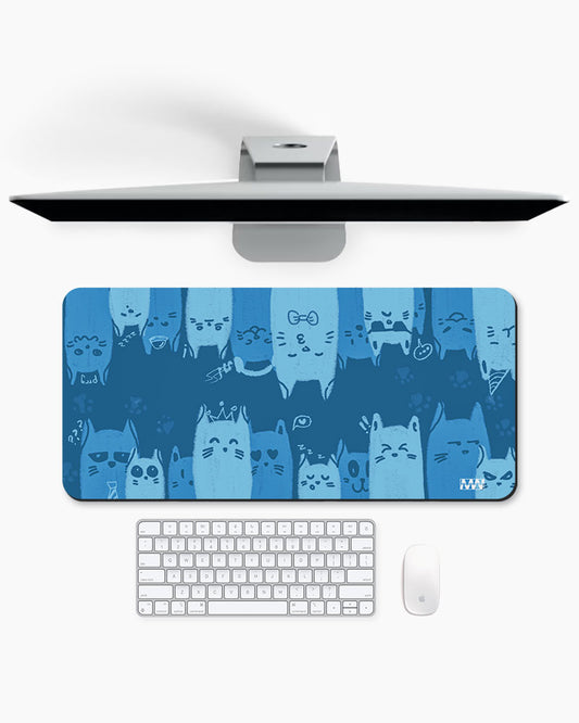 Blue Whisker Wonderland Deskmat