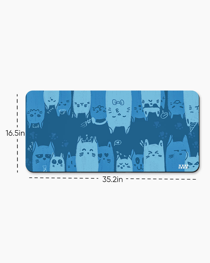 Blue Whisker Wonderland Deskmat