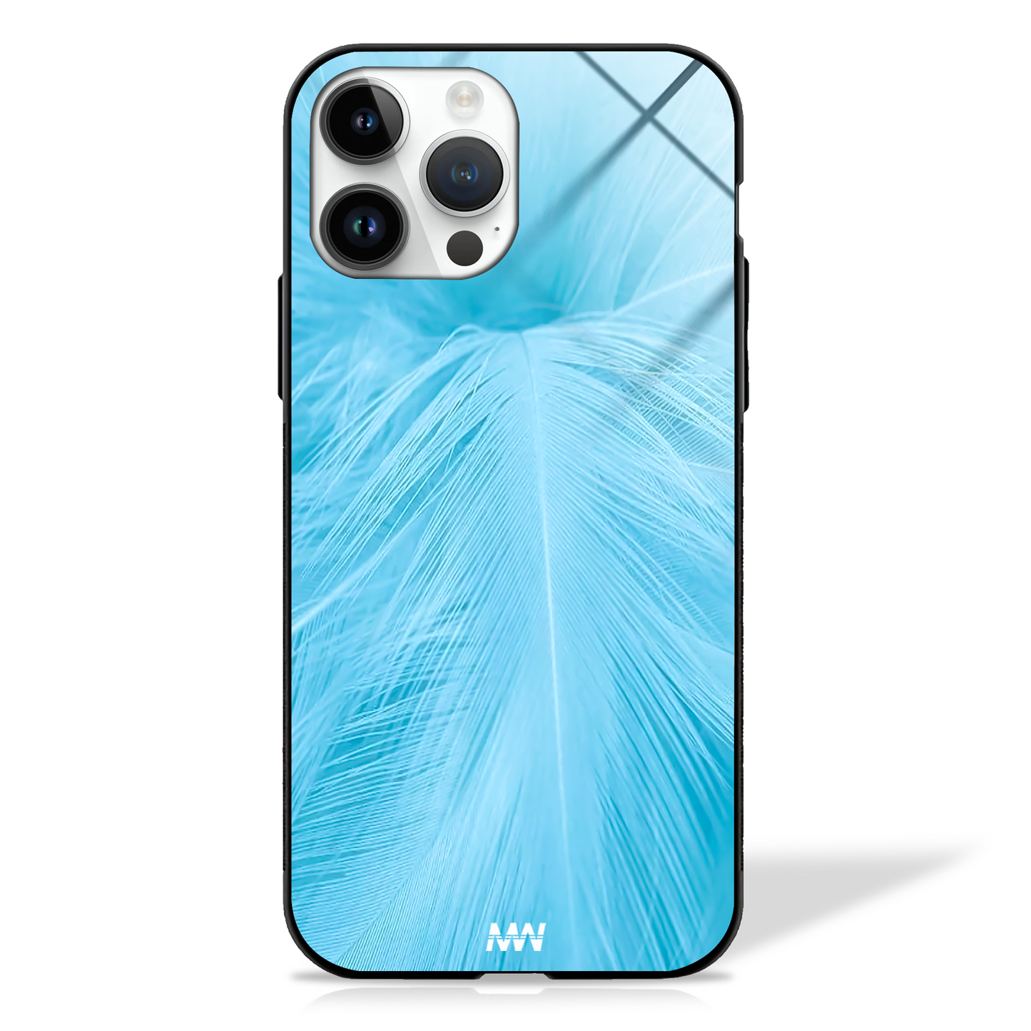 Blue Breezy Feathered GLASS CASE -  - MW Stuffs - 
