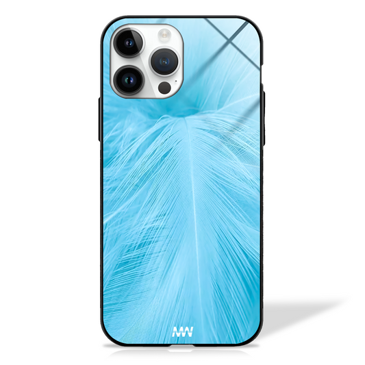 Blue Breezy Feathered GLASS CASE -  - MW Stuffs - 