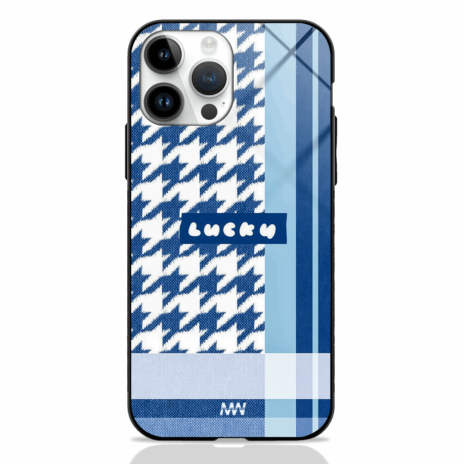 Blue Checkers Lucky Premium Glass Case -  - MW Stuffs - 