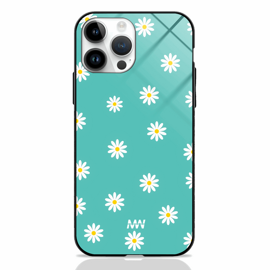 Blue Daisy Delight Premium Glass Case -  - MW Stuffs - 