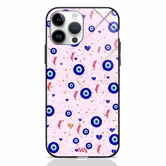 Blue Greek Eyes Premium Glass Case -  - MW Stuffs - 
