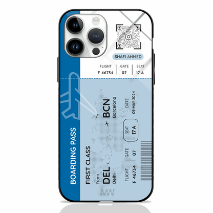 Boarding Pass Custom Name Premium GLASS CASES (5 Color Variants) -  - MW Stuffs - 