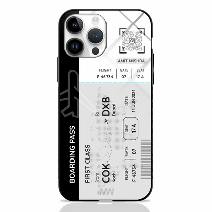 Boarding Pass Custom Name Premium GLASS CASES (5 Color Variants) -  - MW Stuffs - 