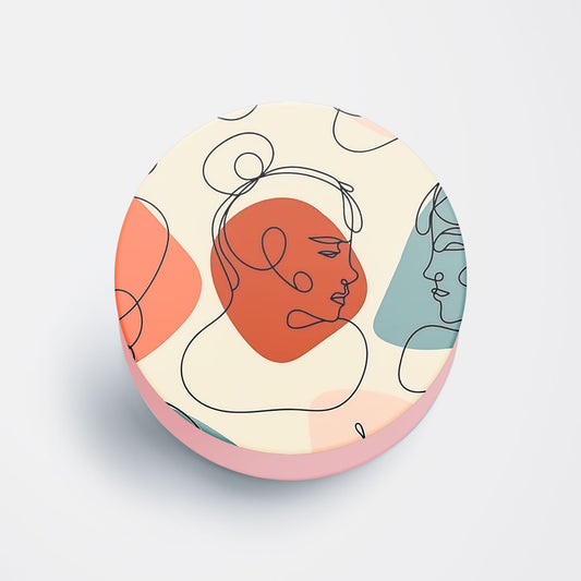 Boho Face Art Flat Pop Holder