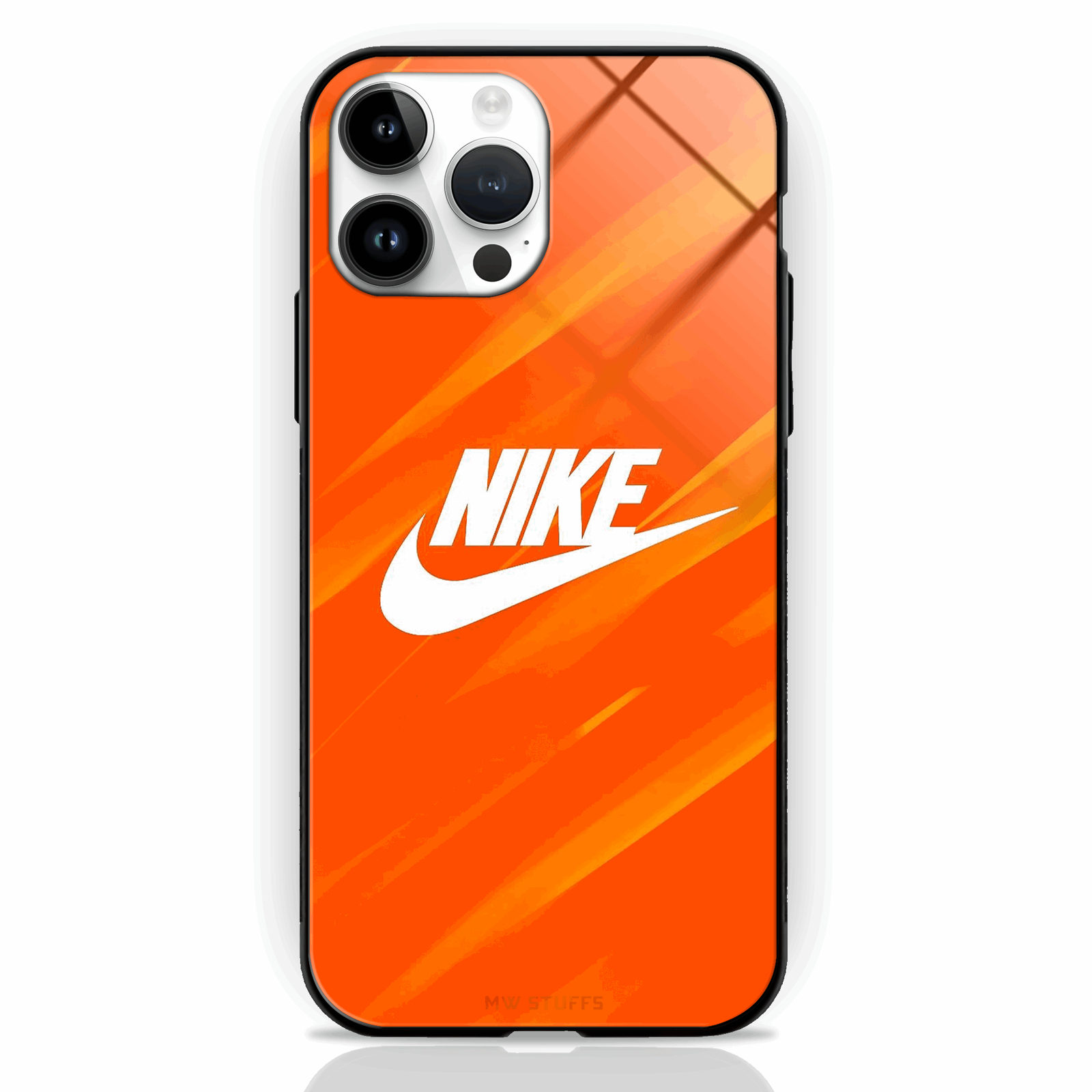 Brand Name Orange Background Glass Case -  - MW Stuffs - 