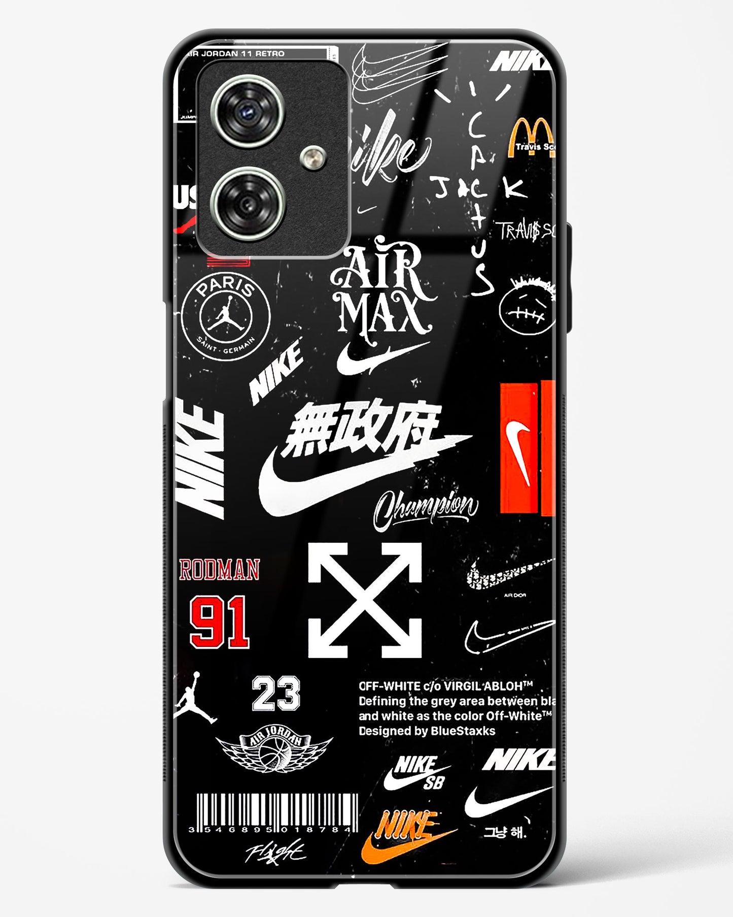 Branded Tags Glass Phone Case-Moto G54 5G