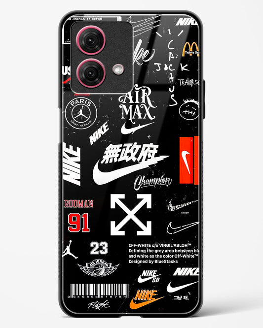 Branded Tags Glass Phone Case-Moto G84 5G