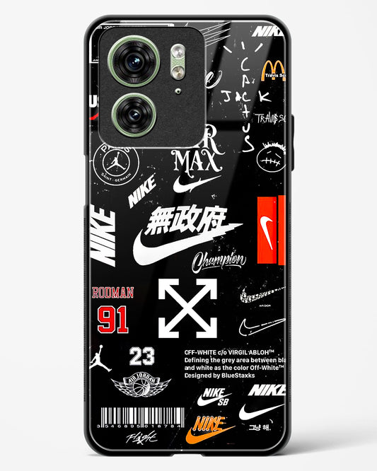 Branded Tags Glass Phone Case-Motorola Edge 40