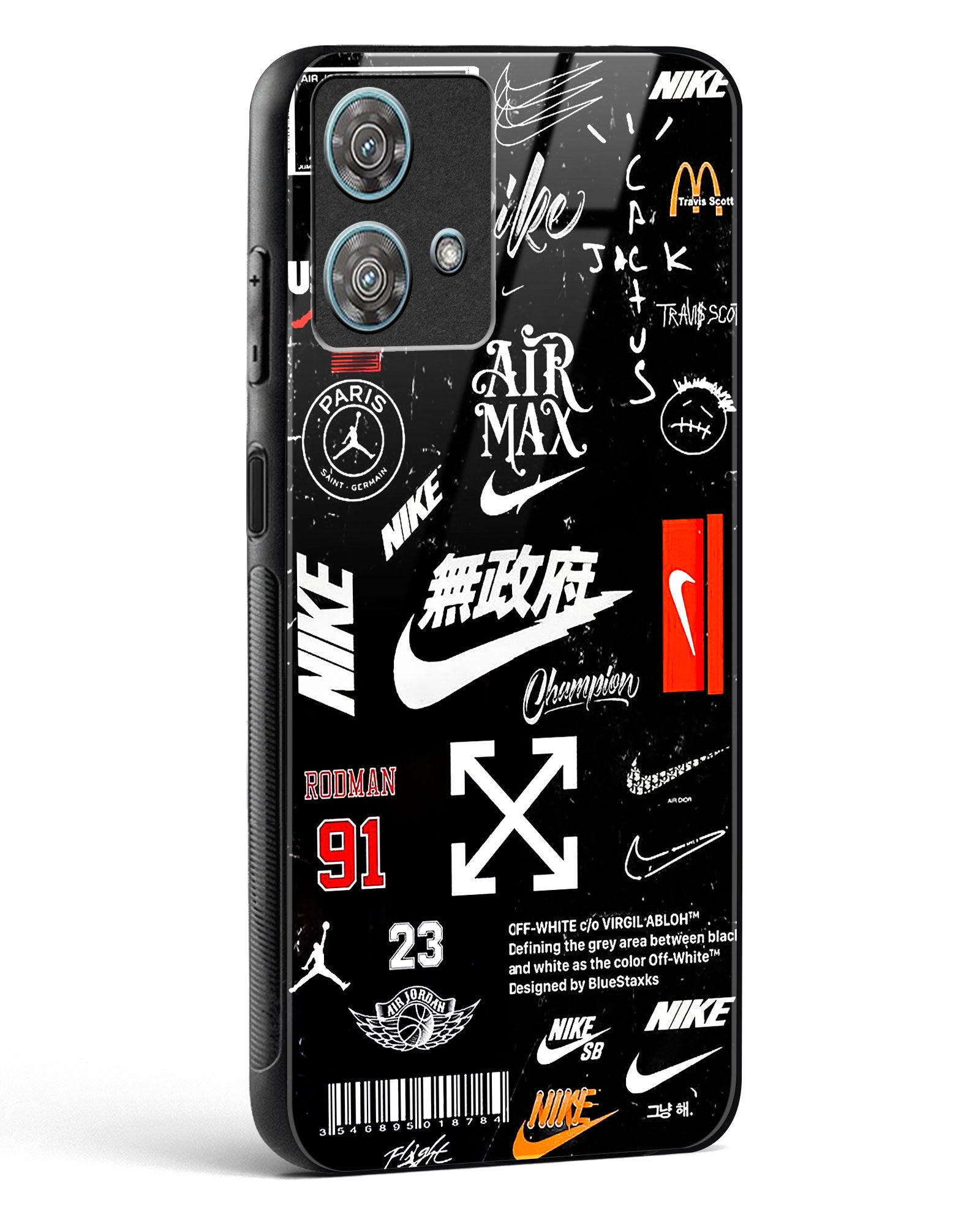 Branded Tags Glass Phone Case-Motorola Edge 40 Neo