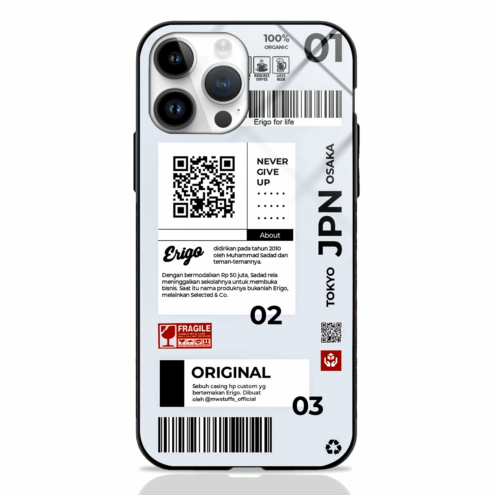 Branded Tags Sticker Art Premium Glass Case -  - MW Stuffs - 