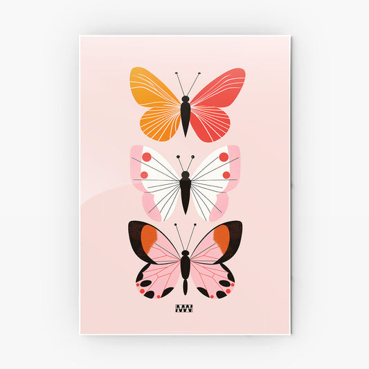 Butterfly Trio Metal-Poster