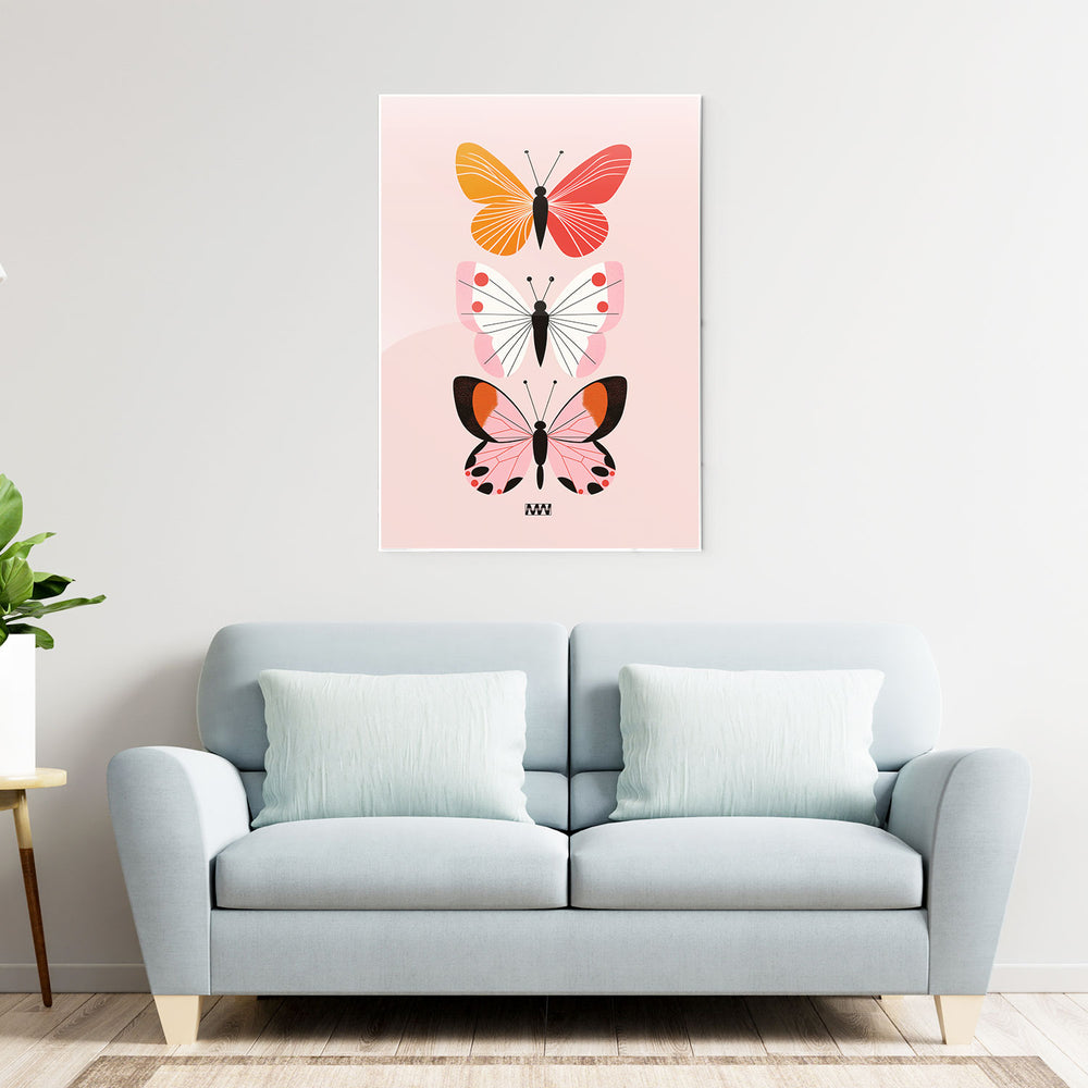 Butterfly Trio Metal-Poster