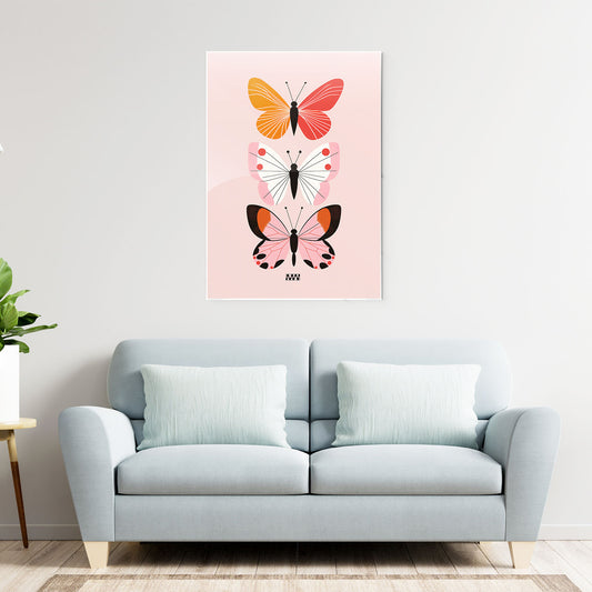 Butterfly Trio Metal-Poster