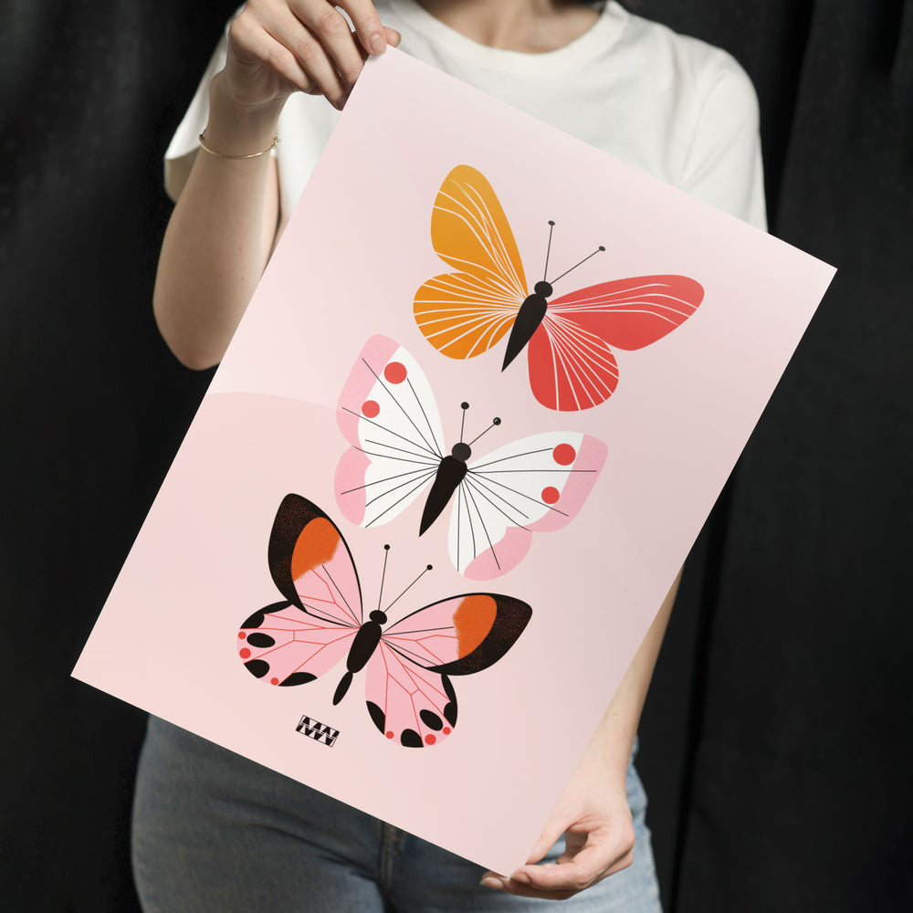 Butterfly Trio Metal-Poster