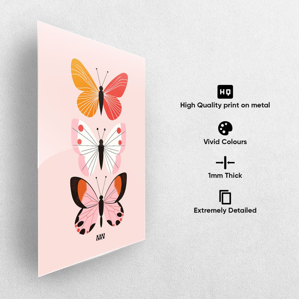 Butterfly Trio Metal-Poster