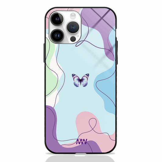 Butterfly Bliss Abstract Premium Glass Case -  - MW Stuffs - 