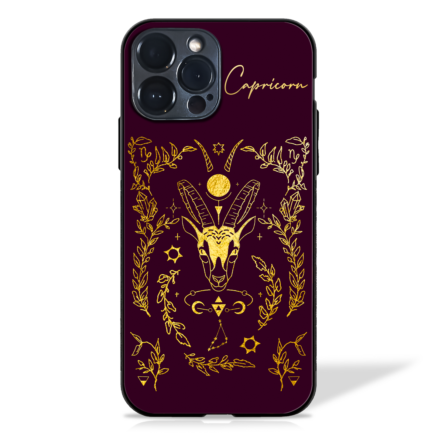 Capricorn Zodiac Sign Glass Case