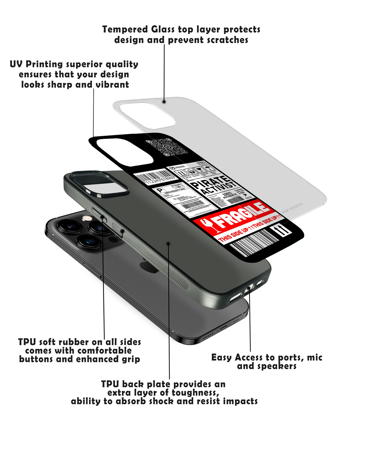 Cargo Box Lable Art Glass Case -  - MW Stuffs - 