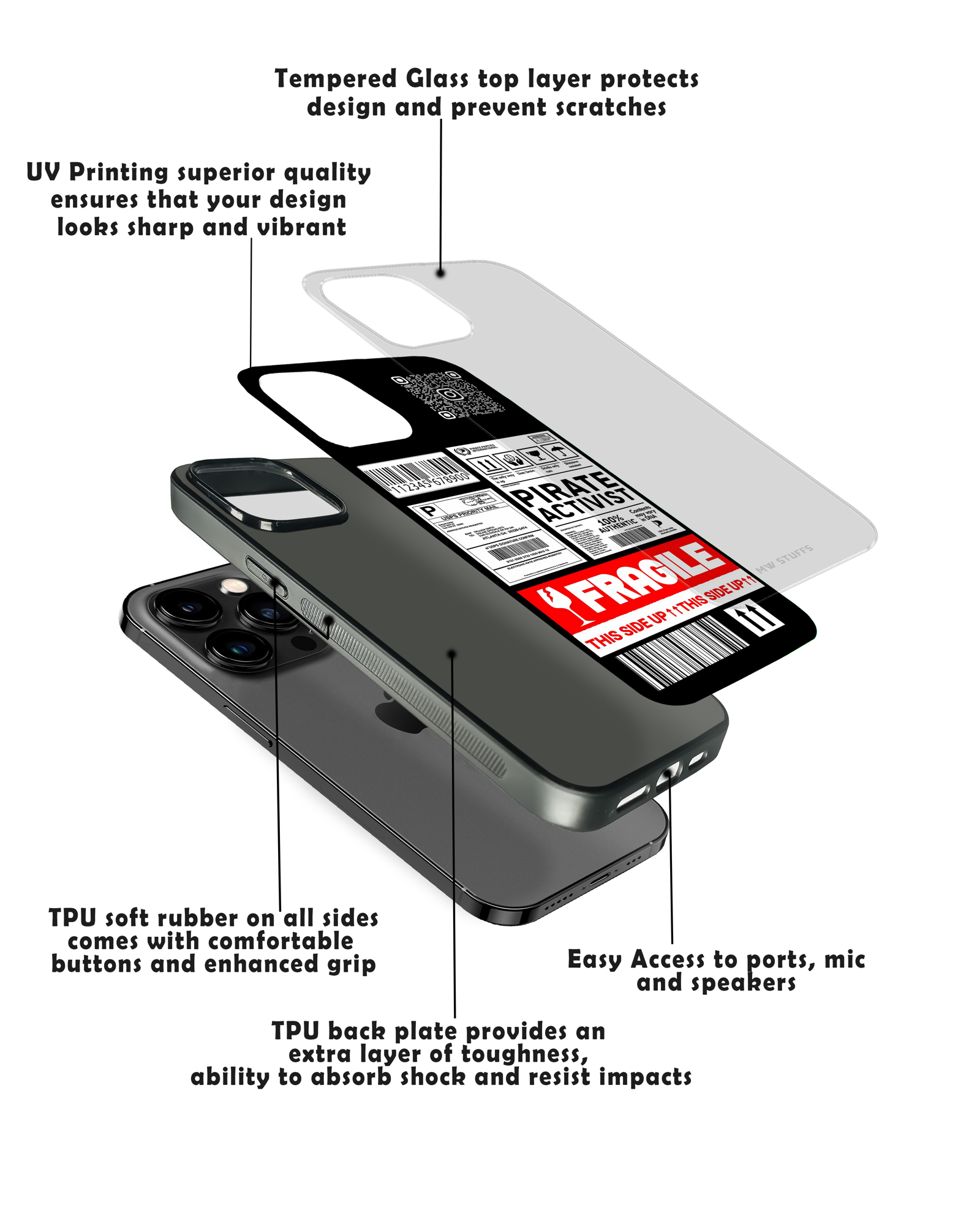 Cargo Box Lable Art Glass Case -  - MW Stuffs - 