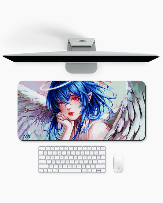 Celestial Guardian Angelic Blue-Haired Deskmat