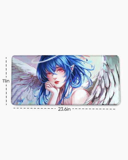 Celestial Guardian Angelic Blue-Haired Deskmat