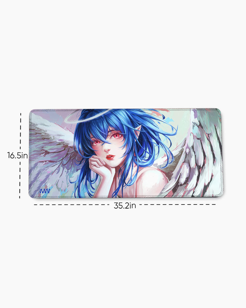 Celestial Guardian Angelic Blue-Haired Deskmat