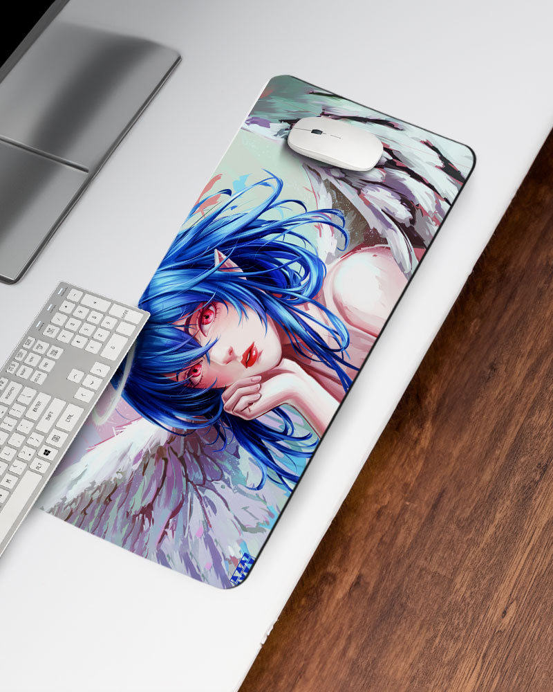 Celestial Guardian Angelic Blue-Haired Deskmat
