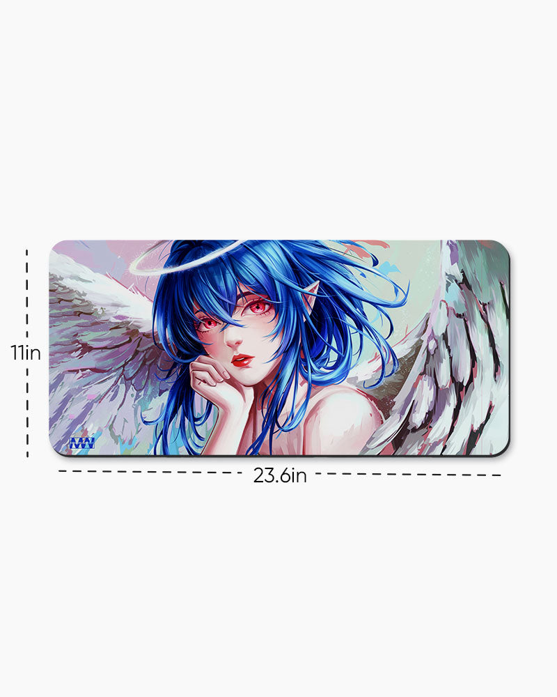 Celestial Guardian Angelic Blue-Haired Deskmat