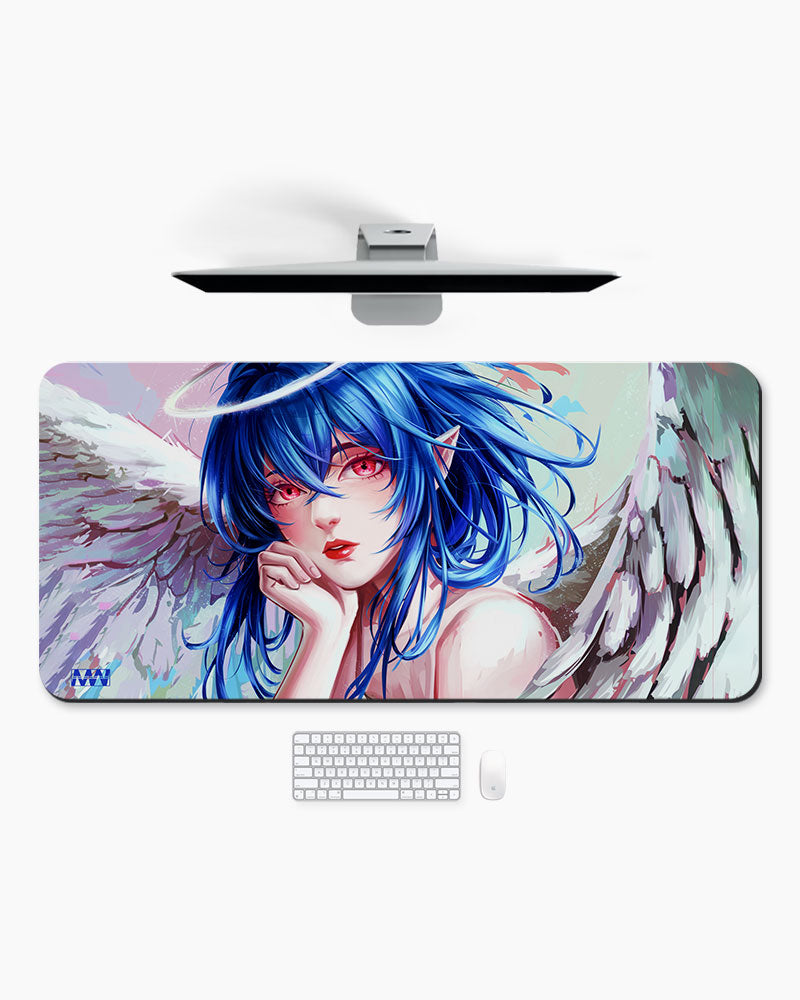 Celestial Guardian Angelic Blue-Haired Deskmat