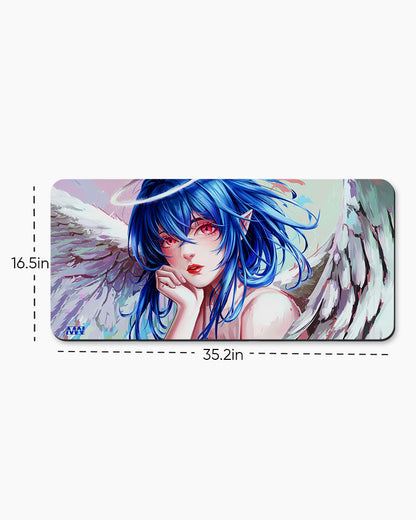 Celestial Guardian Angelic Blue-Haired Deskmat