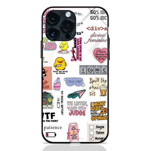 Chaos & Stickers Glass Case