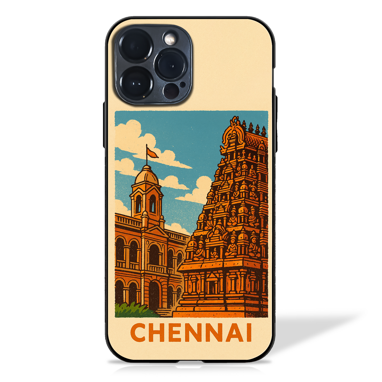 Iconic Cityscapes illustration Glass Case (18 cities)