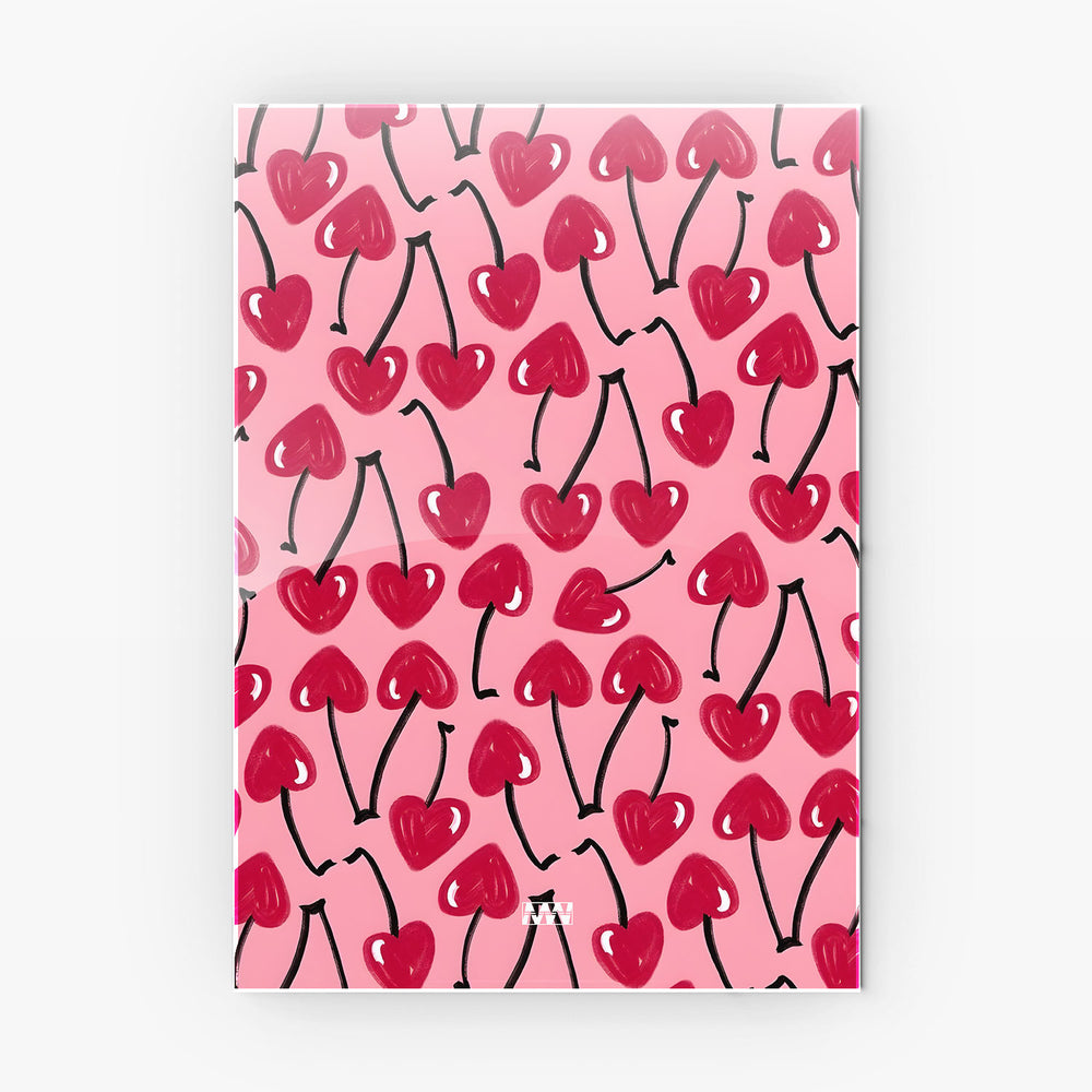 Cherry Hearts Aesthetic metal poster
