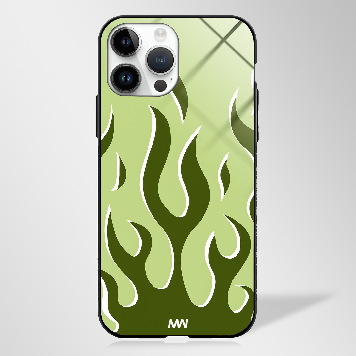 Classic Flames Greenish Beige GLASS CASE -  - MW Stuffs - 