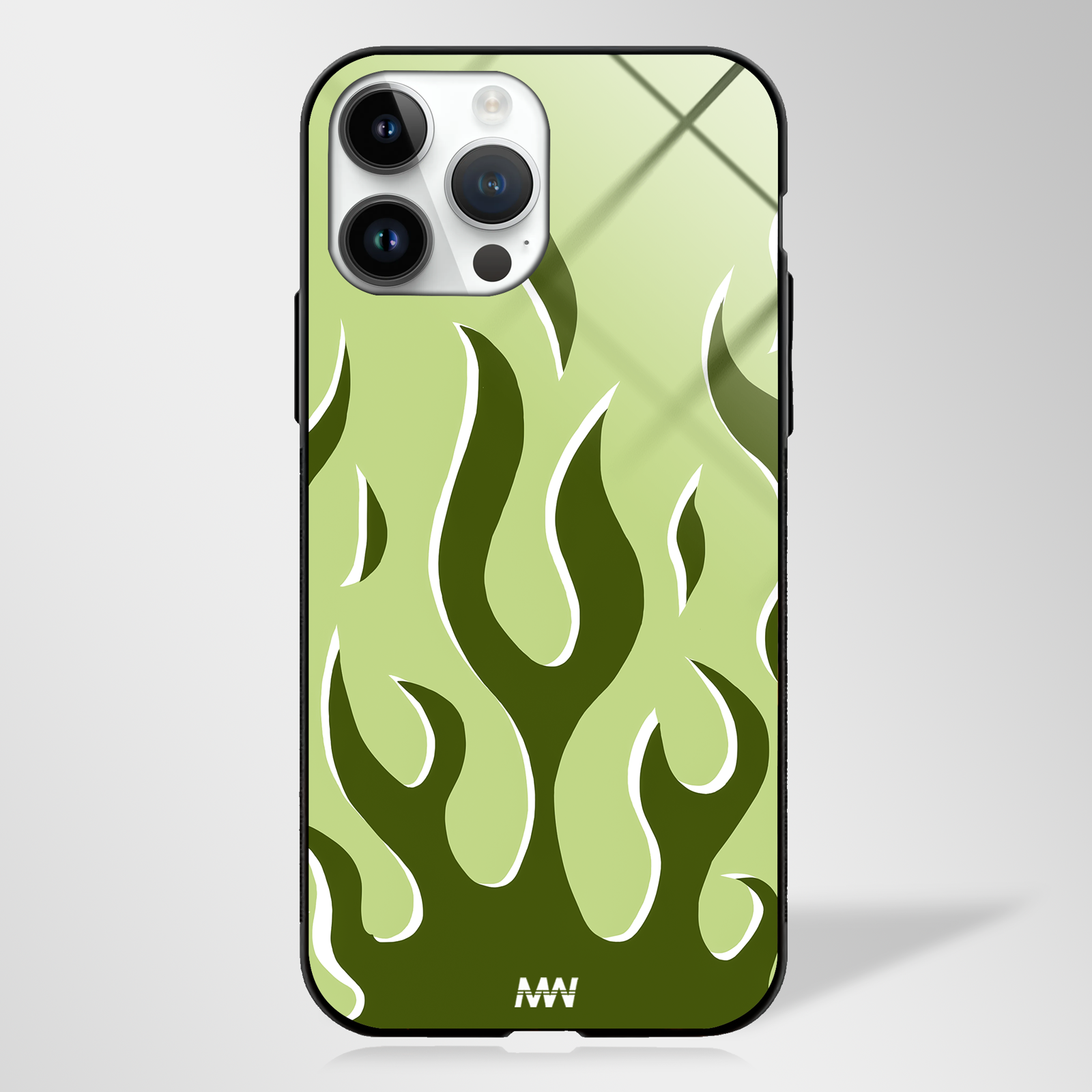 Classic Flames Greenish Beige GLASS CASE -  - MW Stuffs - 