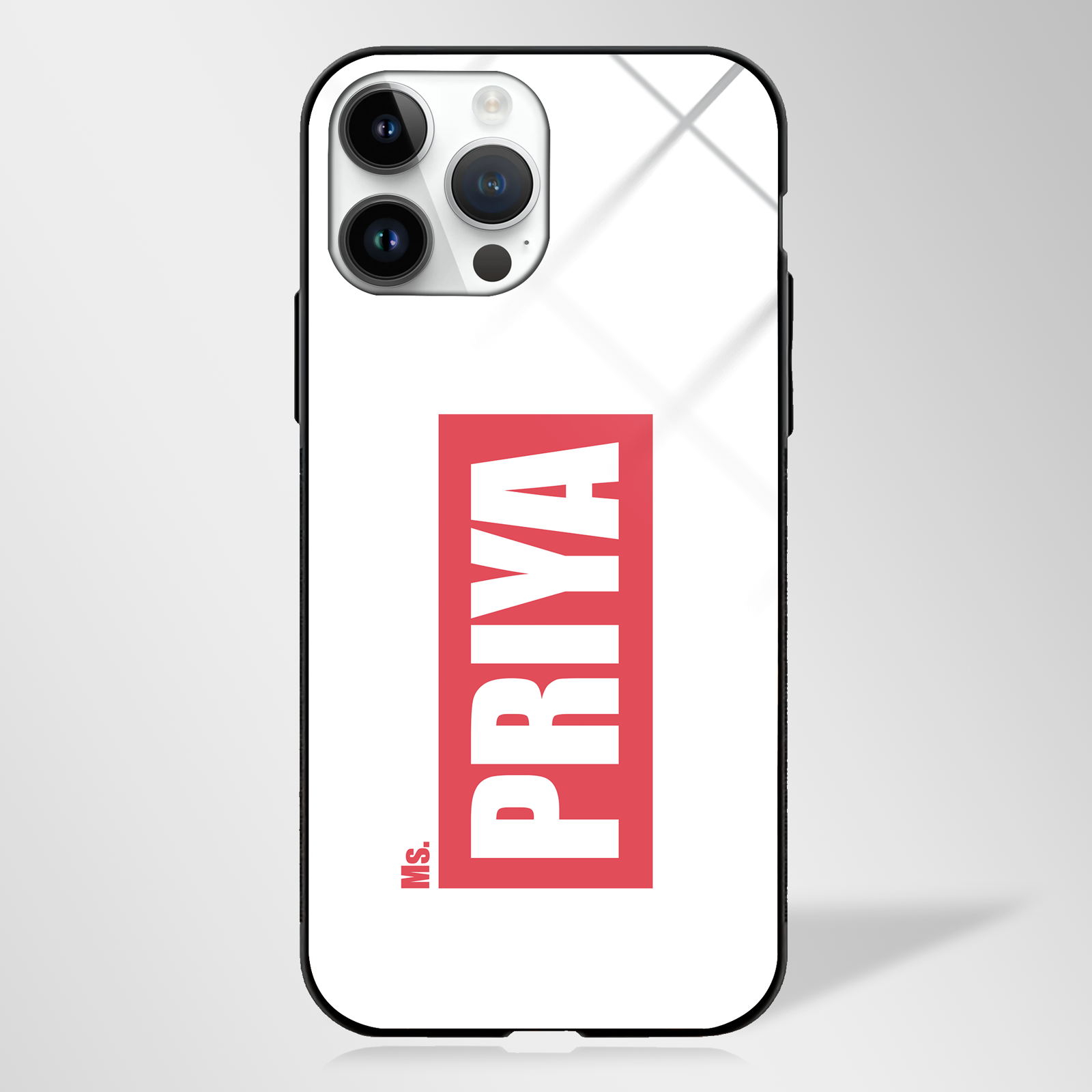 Classic Style Custom Name Premium GLASS CASE -  - MW Stuffs - 