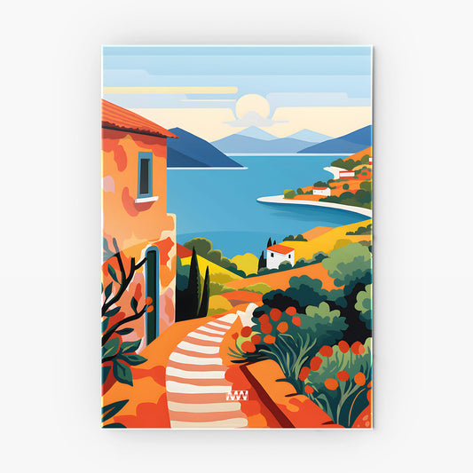 Coastal Sunset View Metal-Poster