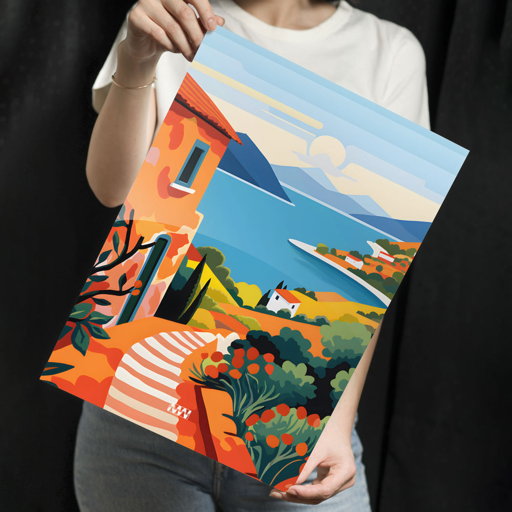 Coastal Sunset View Metal-Poster