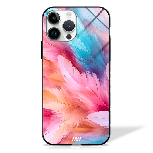 Colorful Feathered Premium GLASS CASE -  - MW Stuffs - 