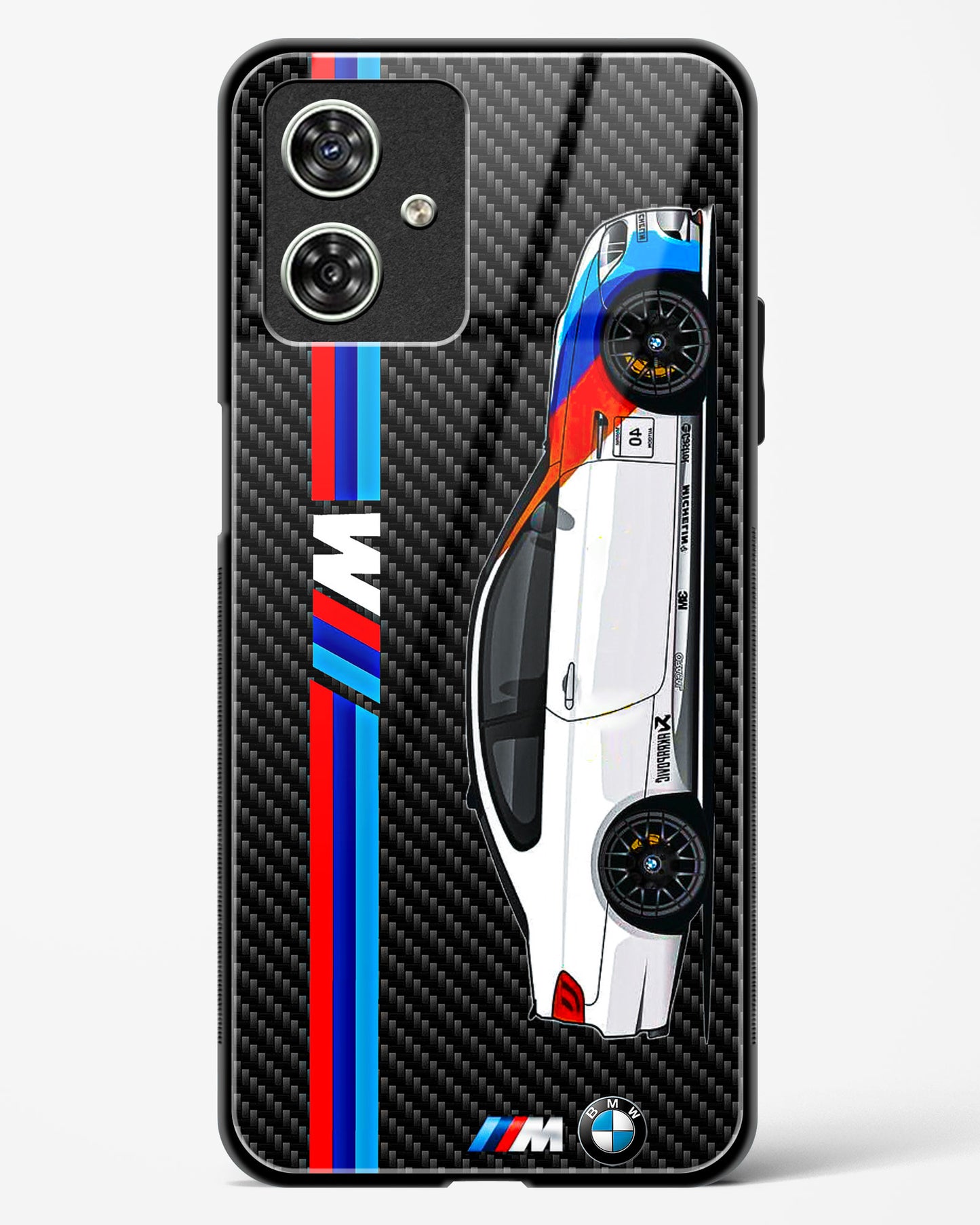 Cool Racing Car Glass Phone Case-Moto G54 5G