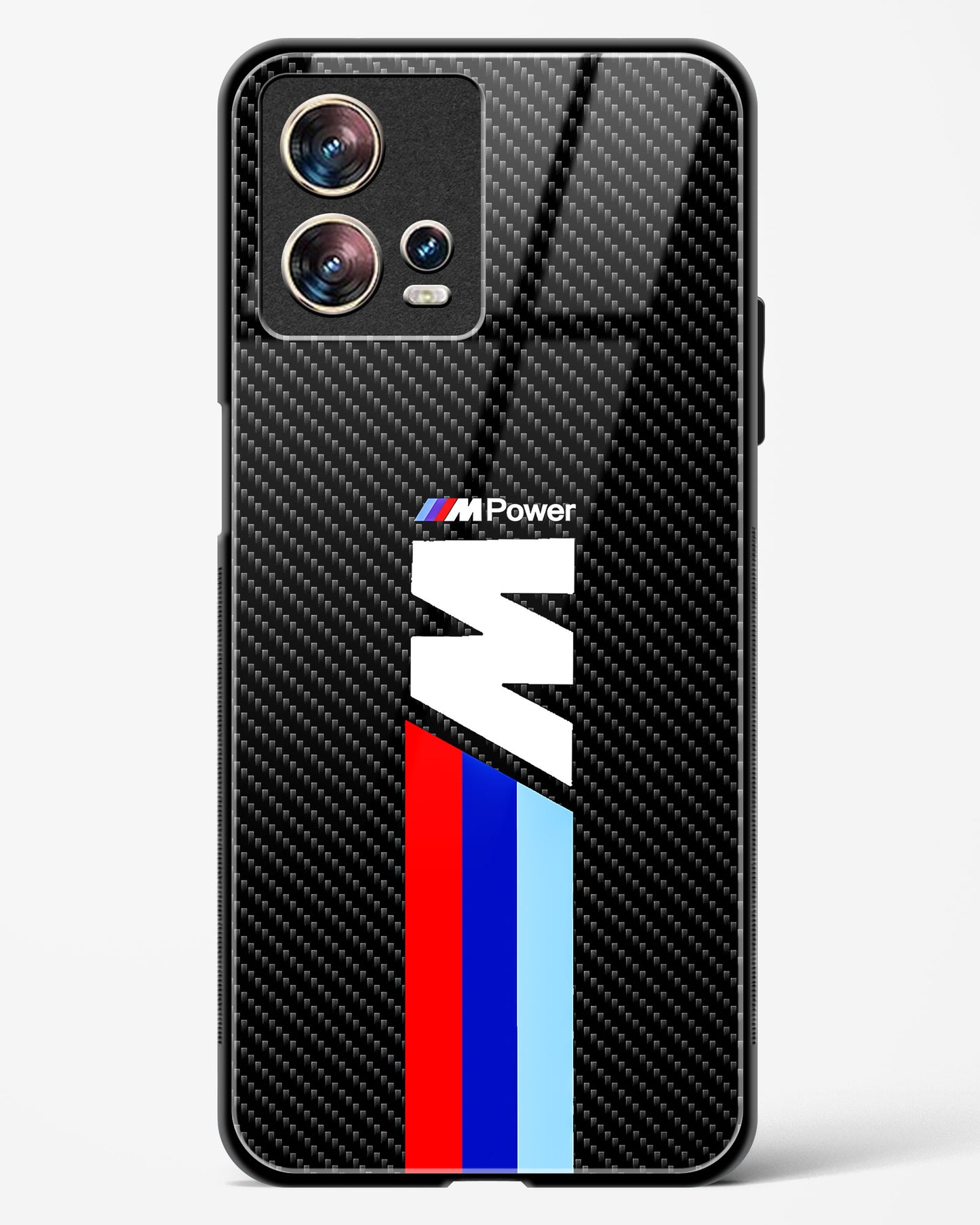 Cool Racing Striped Glass Phone Case-Motorola Edge 30 Fusion